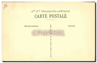 Cabine do Apartamento de Grande Luxo — Navio « PARIS » — Cie Générale Transatlantique — Verso