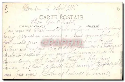 대서양 항해선 LA PROVENCE — 지중해에서 1916년 3월 항해 중 — Éditeur B.D. — 뒷면