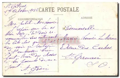 Donna in abito da infermiera — scrivendo una lettera — Coll. E. Hamonic, St-B, n° 5258 — Verso