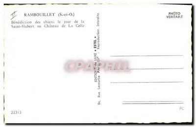 Benedyktura psów na Zamku La Celle — Rambouillet (S.-et-O.) — Wydawca Estel, nr 22313 — Rewers