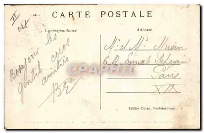 Wyscig w lesie Fontainebleau — Szczur prowadzacy psów — Wydawnictwo Dulac, Fontainebleau — Rewers