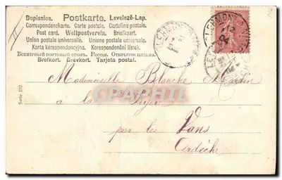Retrato de mulher — bilhete postal — série 102, editado por Union postale universelle — Verso