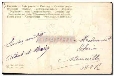 Violetas — Felicitações — Editor E. V. Klein, n° 2161 — Verso