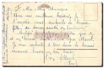 Bouquet van rozen — Gelukkige verjaardag — Uitgever J. Dourcet, n°360 — Achterkant