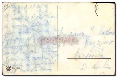 Dzieci i pies na nabrzeżu — portowa scena — Wydawca Colanbba, nr 1448 — Rewers