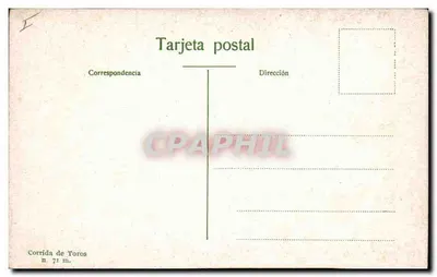Corrida de touros — Queda do picador e apelo pelo manto para salvá-lo — Corrida de Toros n. 71 m. — Verso