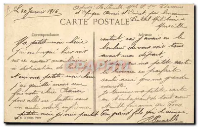 O Transatlântico LA PROVENCE — Lembrança do 29 de janeiro de 1916 — Editor: E. La Deley, Paris — Verso