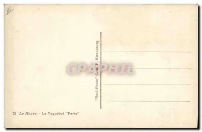 Le Havre — O navio de passageiros "Paris" — C.A.P. Stresa-Bourg — Verso