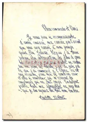 Raoulle Hébert — Portret w stroju epoki — Autograf — Rewers