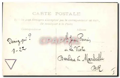 Femme pêchant un poisson coloré — scène de rivière — éditeur 'Risette' et n° de série '1er AVRIL' — Verso