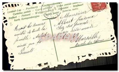 Violetas — 1º de Abril — Carta postal decorativa — Verso