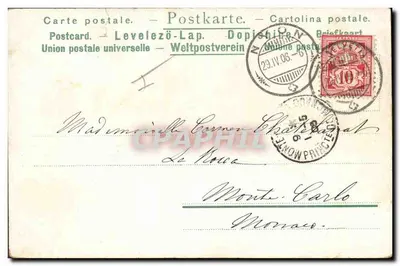 Bambini e coniglio sotto un trifoglio — No. 44 — Unione postale universale — Verso