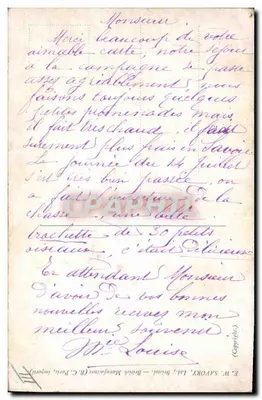 Młoda kobieta z czerwoną kwiatem — Wydawca E. W. SAVORY, Ltd. — Paryż — Rewers