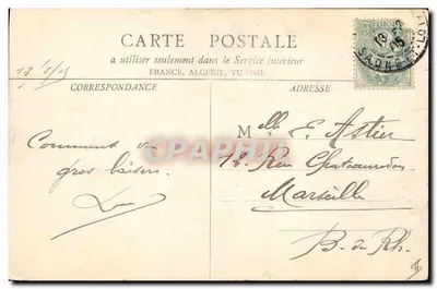 Bilhete postal antigo — Cabinet de trabalho de Lamartine em Saint Point — Verso