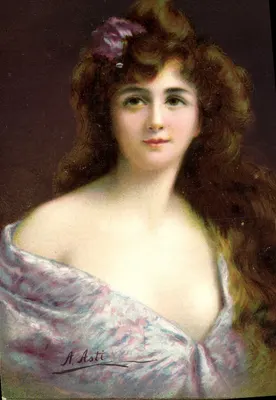 Retrato de mulher — obra de A. Asti — K.F. Editores, Série 1292
