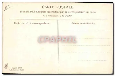Jovem mulher em vestido branco — retrato — K.F. Éditeurs, Paris, Série 1292 — Verso