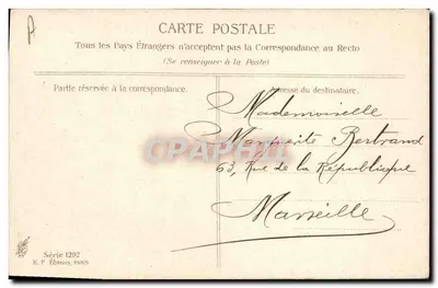 Jovem mulher em vestido leve — A. Asti — K. F. Éditeurs, Série 1292 — Verso