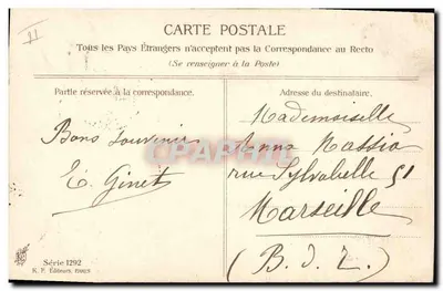 Młoda kobieta z czerwonym sznurem — portret — A. Asti, seria 1292, K. F. Wydawcy, Paryż — Rewers