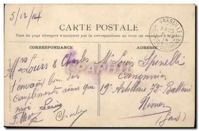Dois macacos vestidos como casal — Chegada a Paris — Maurice Boulanger — Verso