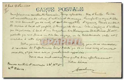 S.S. PAUL LECAT — Novo navio das Messageries Maritimes — Em alto-mar — Editor Grinaud Fils, Marselha — Verso