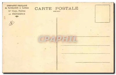 Costa da Azur — Cruzeiro — Compagnie Française de Navigation à Vapeur Cie Cyp. Fabre s/s Providence — Verso