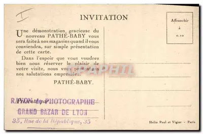 Młoda dziewczyna — portret — Pathé-Baby, prezentowana przez Duży Bazar w Lyonie — Rewers