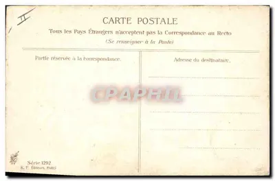Retrato de mulher — obra de A. Asti — K.T. Editores, Paris, Série 1292 — Verso