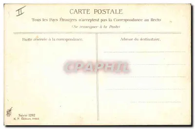 Mulher jovem em vestido vermelho — A. Asti — K.F. Éditeurs, Paris, Série 1292 — Verso