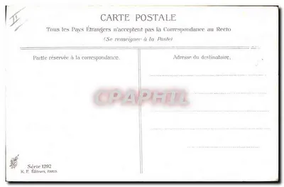 Młoda kobieta z dużą czerwoną chustką — J. Bolaur — Série 1292, K.F. Éditeurs, PARIS — Rewers