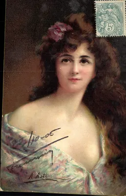 Portret kobiety — A. Asti — Wydawca R. F. Wydawcy, Paryż, seria 1292