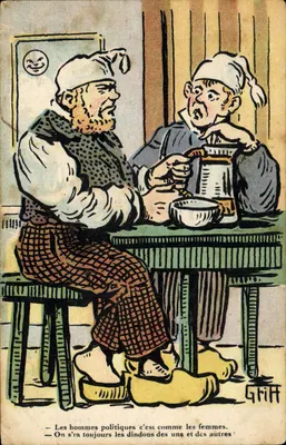 Dwóch polityków — satyryczna karikatura — Grifh, seria N° 70