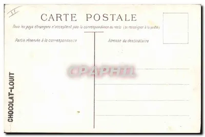 Enfants jouant avec un bonhomme de neige — Chocolat-Louit, éditeur, n° 548 — Verso