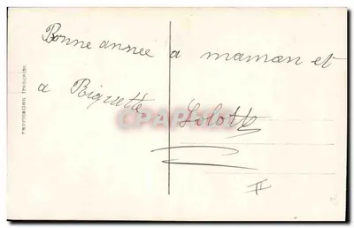 Bambini che giocano con un grande uomo di neve in uniforme — editore J. Nic, Parigi, n° 413 — Verso