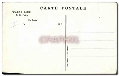 S.S. Patria — S.S. Patria — Linha Fabre — Verso