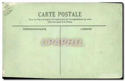 Stara pocztówka — statek pasażerski transatlantycki La Provence — jedna z luksusowych kabin — Rewers