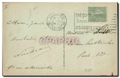 O navio de passageiros "Paris" — Le Havre — Neuroulin Frères, n° 628 — Verso
