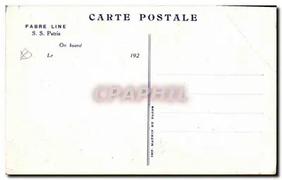 S.S. Patria — schip van de lijn Fabre — uitgever Maudrin et Pagnes — Achterkant