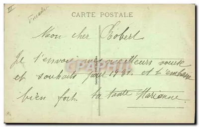 Fillette de Quimperlé — costume traditionnel — éditeur Laure Néel-Hépines, n° 517 — Verso