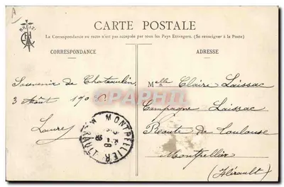 Châteaulin - Strój Wielkiego Uroczystego - Czapki Bretońskie (Zbiór E. Harmonie, St-Brieuc) — Rewers