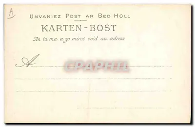 Giovane donna di Hennebont — Costume festivo — Studio sui copricapi bretoni — Collezione Villard, Quimper — Verso
