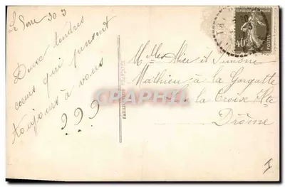Młoda kobieta trzymająca rybę — 1 kwiecień — wydawca Paris 877 — Rewers
