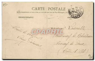 Caça à cavalo na Floresta de Dreux — Relais de Cães no Cruzeiro das Dez Estradas — Ch. Fonceaull, editor, Dreux — Verso