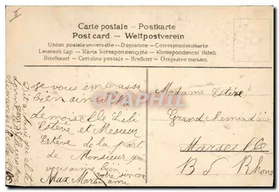 Pulcini in un calzare — Buone Pasque — Cartolina postale multilingue — Verso