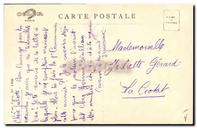 Joana d'Arc na carta da França — edição Color Paris, n° 159 — Verso
