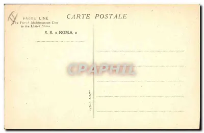S.S. « ROMA » — nave de la línea Fabre — editor Fabre Line — Reverso