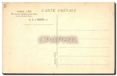 N.S. « ROMA » — navio da linha Fabre — editor Fabre Line — Verso