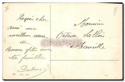 Crianças brincando com um homem de neve — Série H.W.B. n° 231 — editor H.W.B. SER 4235 — Verso