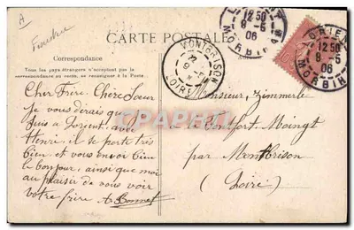 PONT-L'ABBÉ — Jedna Bigoudenna — Kolekcja VILLARD, Quimper, nr 1169 — Rewers