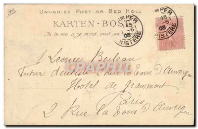 Um avô de 82 anos em Plougaastel — Nossos Velhos da Bretanha — Edição VIEUX ART, Quimper, n°1333 — Verso