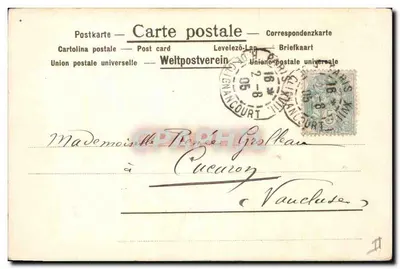 Donna in abito blu con agnello — Parigi, agosto 1903 — editore N° 1662 — Verso
